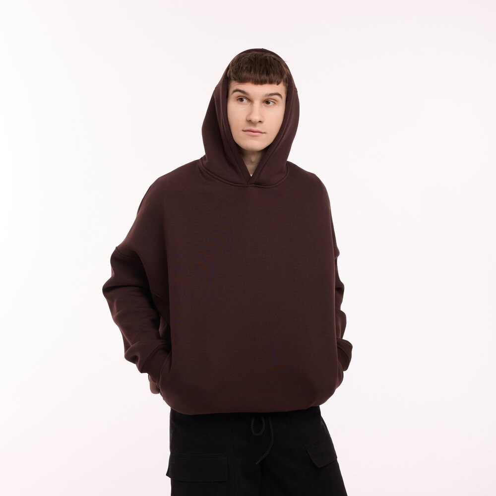 Шоколадне худі оверсайз чоловіче Pobedov Urbanist. Худі шоколадне чоловіче зима, POB_00000009521