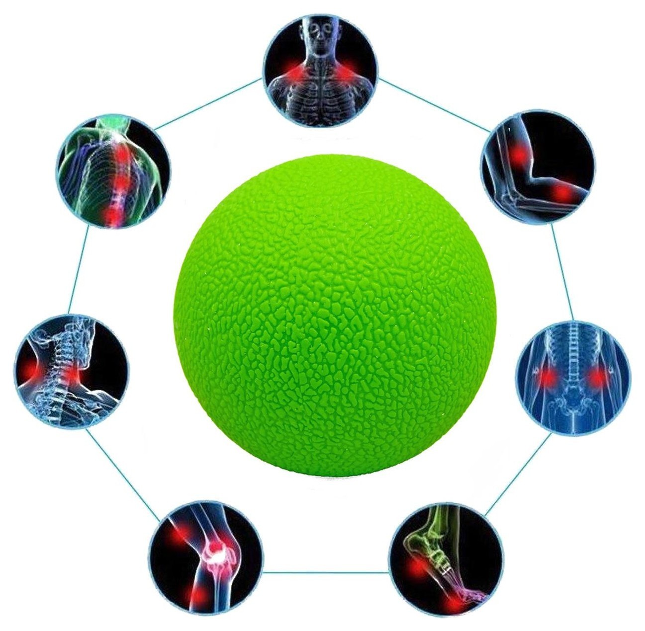 Массажный мячик EasyFit TPR 6 см зеленый, EFIT_EF-2075-GN