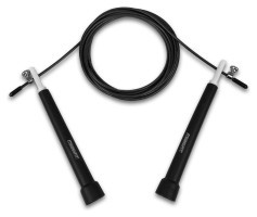 Швидкісна скакалка EasyFit Speed Cable Rope 3 м зі сталевим тросом чорна