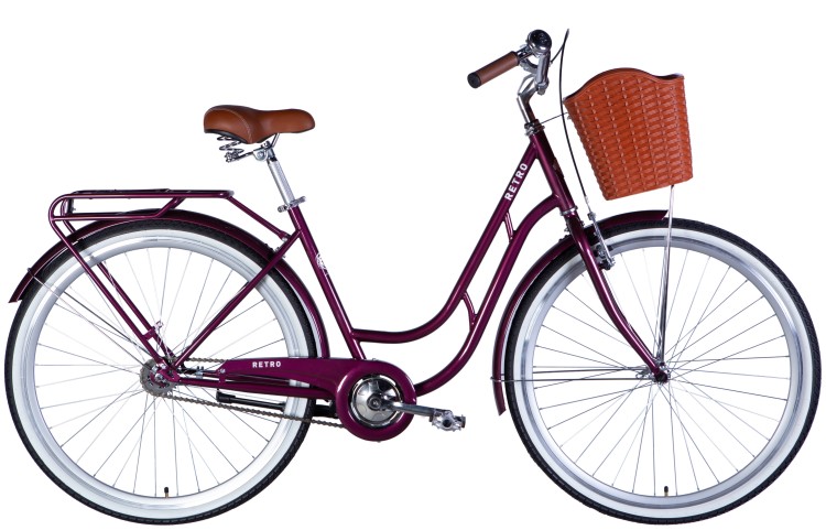 Велосипед ST 28" Dorozhnik RETRO Velosteel рама-19" малиновый 2025, OPS-D-28-432
