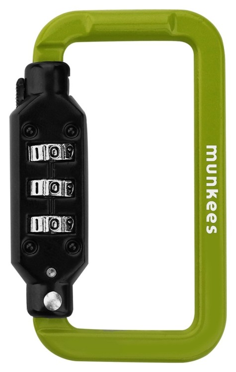Munkees 35942 карабин Combi Lock Carabiner Square green, 35942-GR