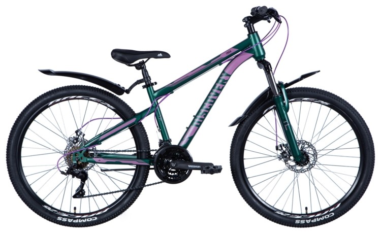 Велосипед ST 26" Discovery TREK AM DD рама- с крылом Pl 2024 (зеленый (м)), OPS-DIS-26-561