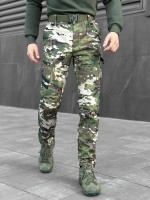 Брюки карго мужские весенние с карманами мультикам Pobedov Static