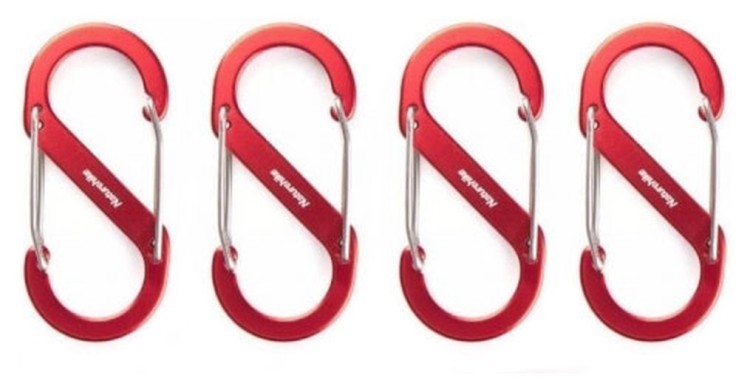 Карабін багатофункціональний Naturehike S-type NH20GS004, 40 мм, 4 шт, червоний, FNR_6927595747100