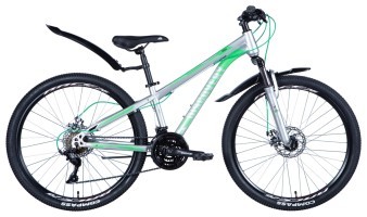 Велосипед ST 26" Discovery TREK AM DD рама- с крылом Pl 2024 (серебристый)