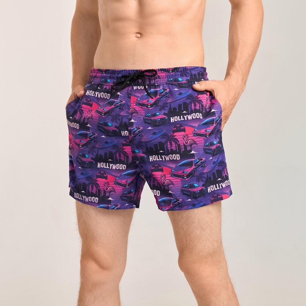 Принтовані чоловічі шорти для плавання Pobedov Pool day Hollywood, POB_00000009136