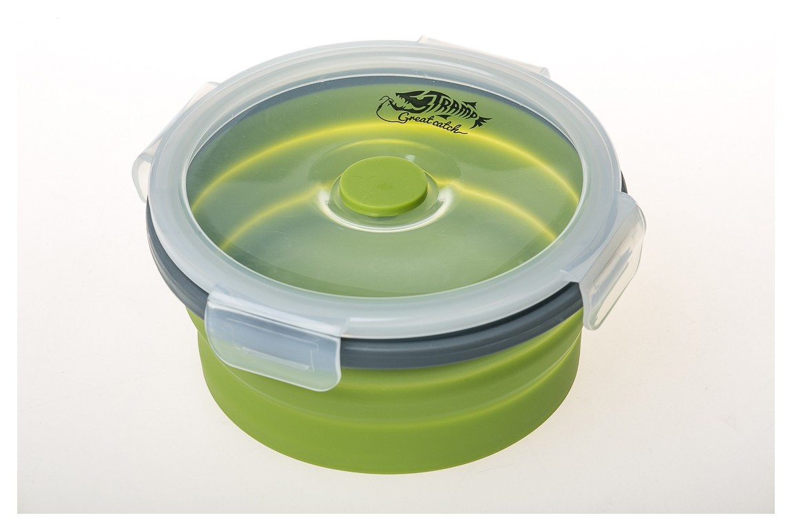 Контейнер TRAMP складной силиконовый с крышкой защелкой 800мл UTRC-087, Оливковый, 