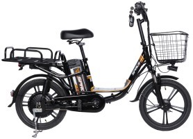 Велосипед з електроприводом 18" AL SPACE eELDORADO DD FR рама-15" 48B 15А*г 1000Вт чорно-помаранчевий 2026