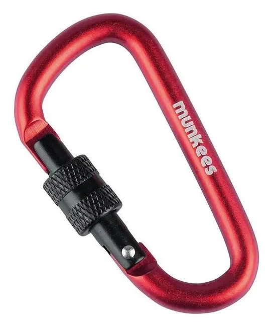 Munkees 3246 карабін D with Screw Lock 6 mm x 60 mm red, 3246-RD