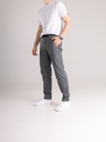 Чоловічі штани карго демісезонні темно-сірі котонові Pobedov Step