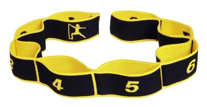 Эспандер лента EasyFit с петлями для тренировок желтый (MEDIUM), EFIT_EF-1683-Y