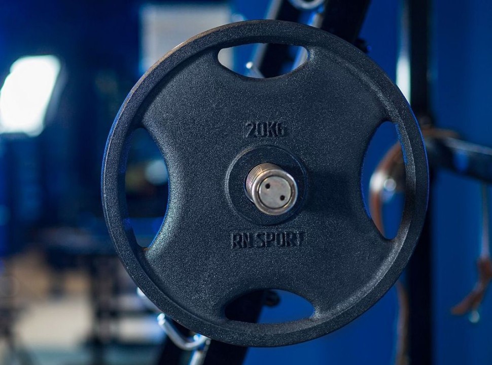 Млинець RN-Sport 20 кг Ø51 мм для штанги з Quatro хватом. Чорний, RNS_RN_quatro 20-51