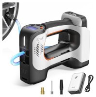 Акумуляторний компресор Litheli з ліхтарем, живлення від павербанку (УМБ Litheli Power Bank 20000 mAh, 45 W, 2А в комплекті)