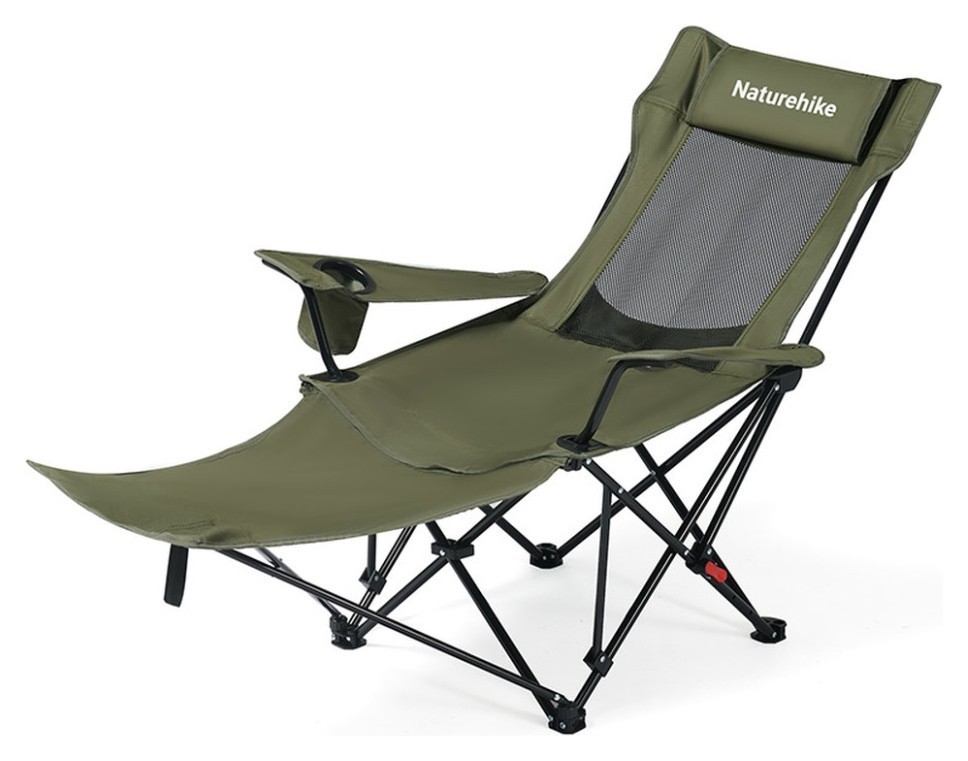 Крісло-шезлонг складане Naturehike CNK2550JJ023 Nightfall T05, сталь, оливкове, FNR_6977465865588