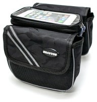 Велосумка на раму BRAVVOS QL-200 чорний камуфляж з відділенням для смартфона AM (брендоване пакування)