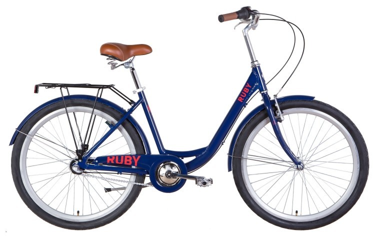 Велосипед уцінений AL 26" Dorozhnik RUBY планет. рама-17" темно-синій з багажником зад St, з крилом St 2022 SHIMANO NEXUS, STK-D-26-298