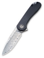 Нож складной карманный Civivi Elementum, (7.5 см) Damascus / Carbon Fiber & G10