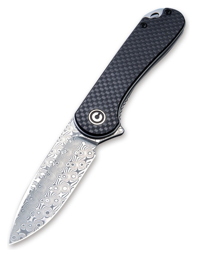 Нож складной карманный Civivi Elementum, (7.5 см) Damascus / Carbon Fiber & G10, FNR_C907DS