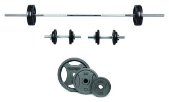 Набірні гантелі по 16 кг Штанга 50 кг RN-Sport