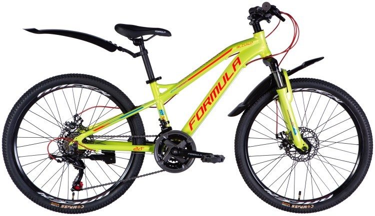 Велосипед AL 24" Formula BLACKWOOD 1.0 DD FR рама-12,5" зелено-червоний 2025, OPS-FR-24-424