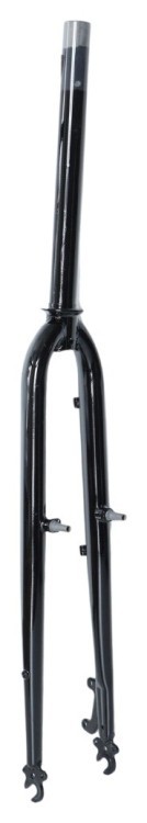 Вилка 28" жорстка disc/v-br ST 1-1/8 безрізьбова шток-290мм під ексцентрик чорний довжина ніг 500мм, шир 80мм, FRK-28-369