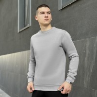 Світшот чоловічий однотонний сталевий Pobedov 007 ЗИМА