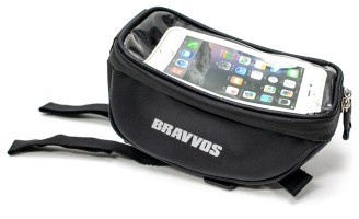 Велосумка на кермо, виніс чи раму BRAVVOS CT-002 чорний з відділенням для фляги / пляшки AM (брендоване пакування)