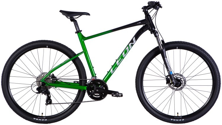 Велосипед AL 29" Leon TN 100 HDD рама-21" чорний з зеленим 2025, OPS-LN-29-218