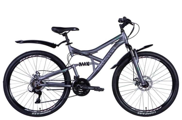 Велосипед ST 26" Discovery CANYON AM DD рама-" с крылом Pl 2024 (серый (м)), OPS-DIS-26-607