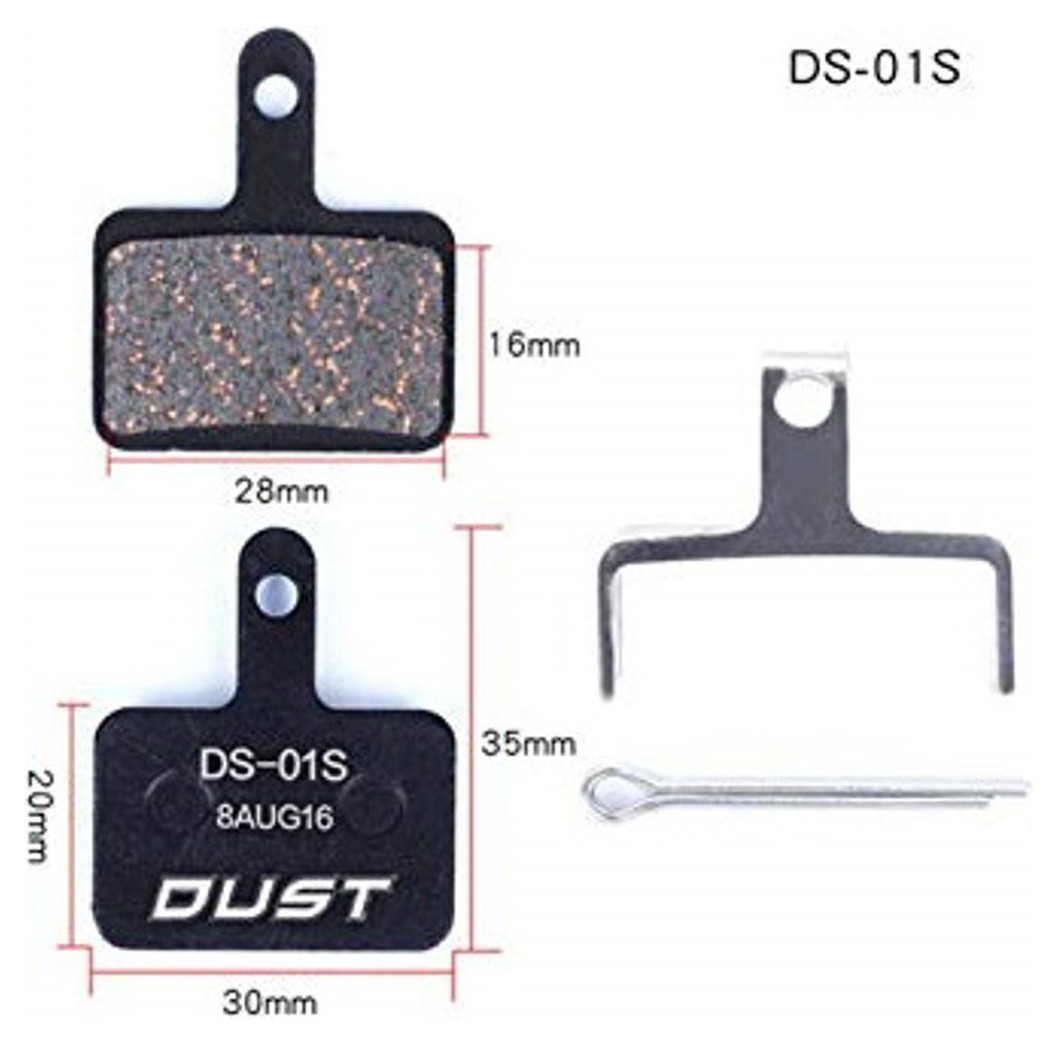 Колодки гальмівні disc Напівметал DUST DS-01S Shimano M515/M446/Tektro Draco AM (брендоване пакування), BRS-015