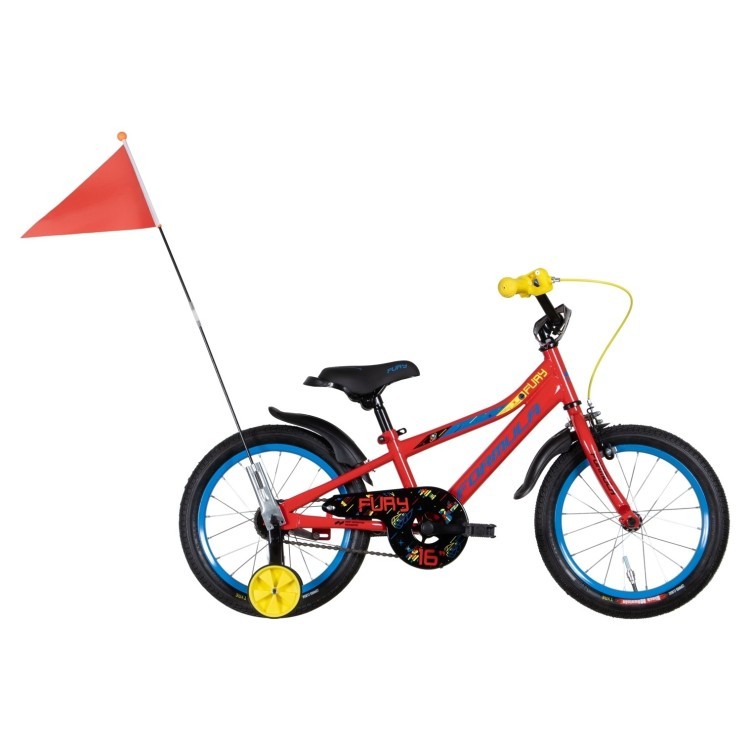 Велосипед 16" Formula FURY 2022 (червоний з жовтим та синім), OPS-FRK-16-183