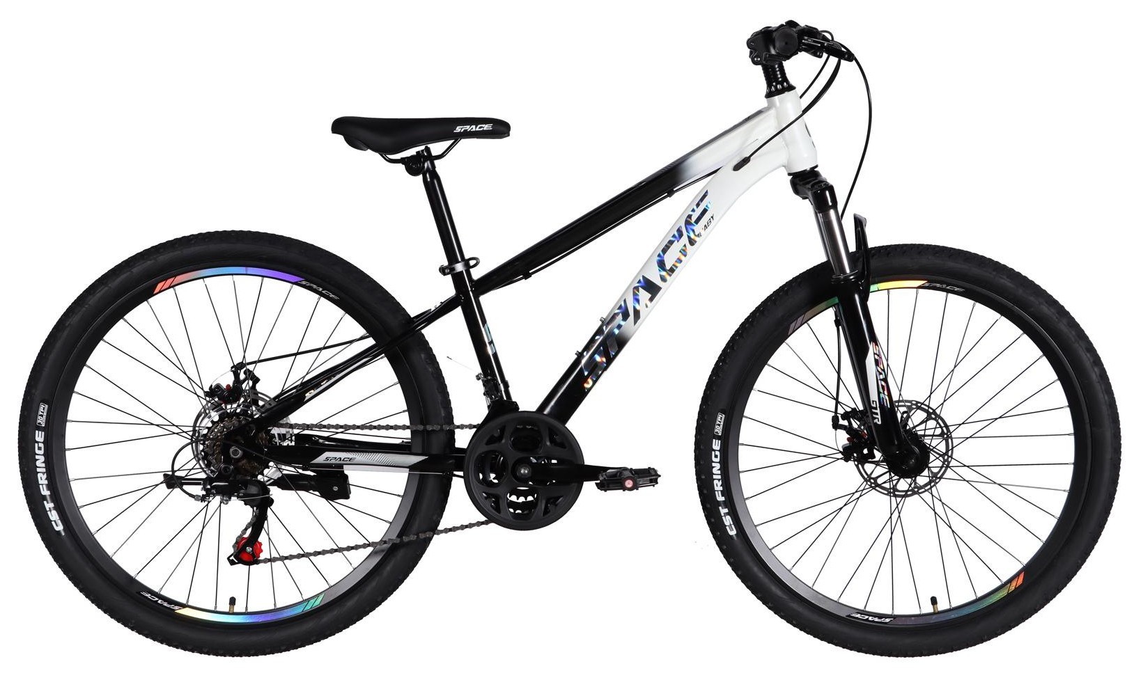 Велосипед ST 26" SPACE MARS DD FR рама-13" черный с белым 2026, OPS-SP-26-078