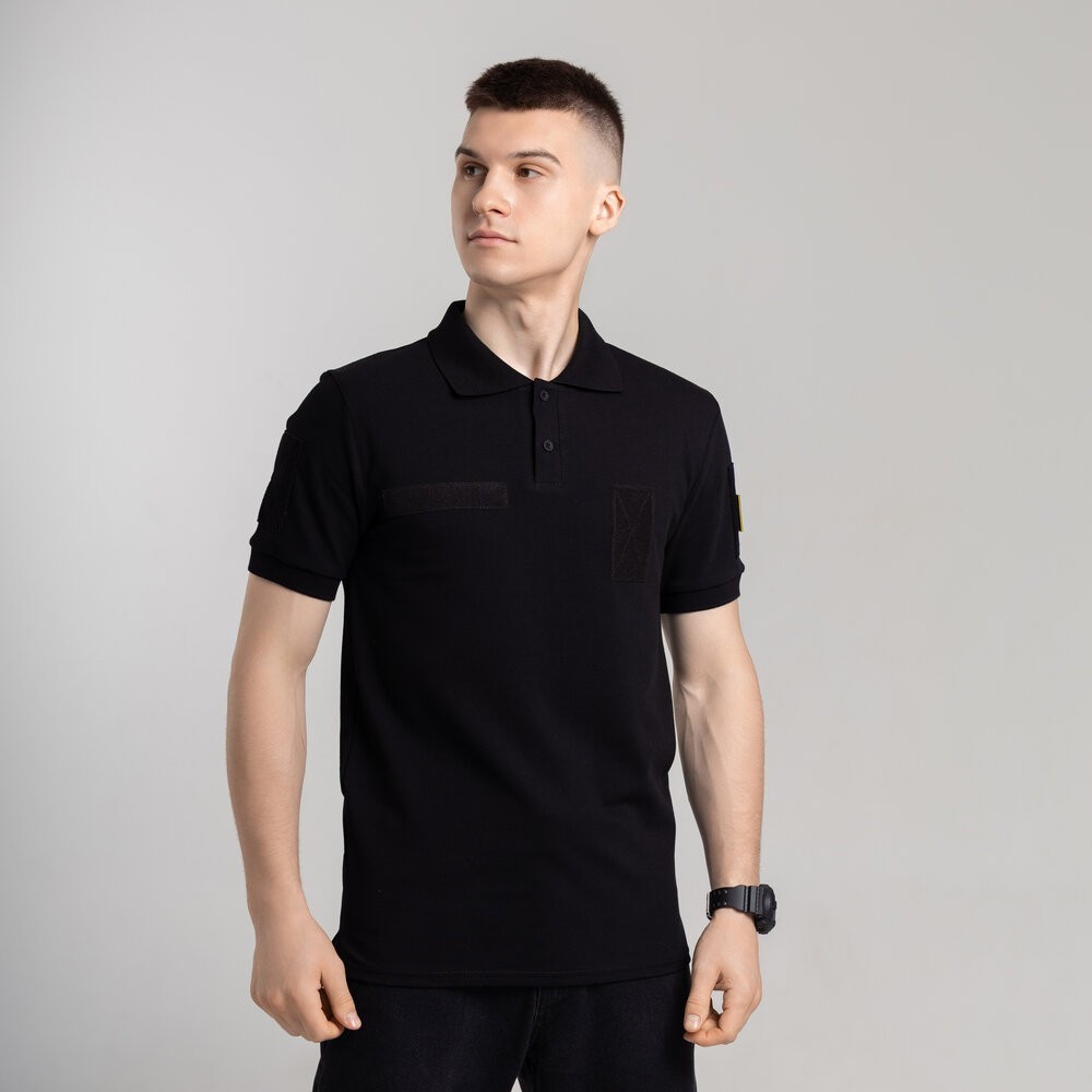 Легке тактичне літнє чоловіче чорне поло Pobedov Royal Військове, POB_00000009010