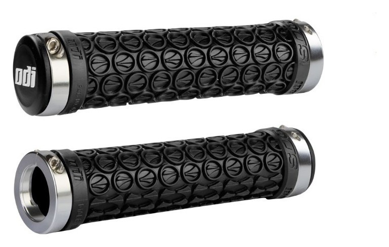 Гріпси ODI SDG LOCK-ON GRIPS чорні із сріблястими замками, OBOD_D30SDB-S