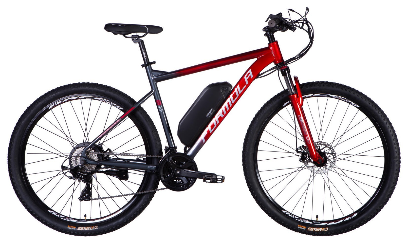 Велосипед с электроприводом 29" AL Formula eF-1 DD CS рама-21" 48B 12.5А*ч 500Вт красно-серебристый 2026, ELB-FR-29-253