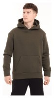 Тепле чоловіче худі на флісі з капюшоном хакі Pobedov 008 ЗИМА