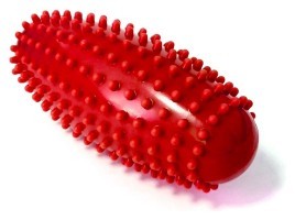 Массажный ролик Almond EasyFit овальный с красным шипами.