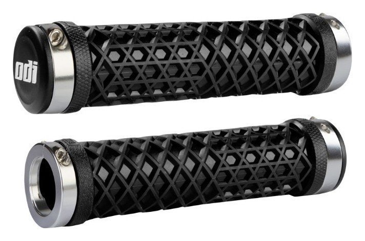 Гріпси ODI Vans® Lock-On Grips, чорні із сріблястими замками, OBOD_D30VNB-S