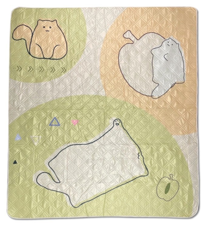 Коврик для пикника водостойкий Naturehike CNK2350WS010, 210x240 см, светло-салатовый с принтом., FNR_6976507661713