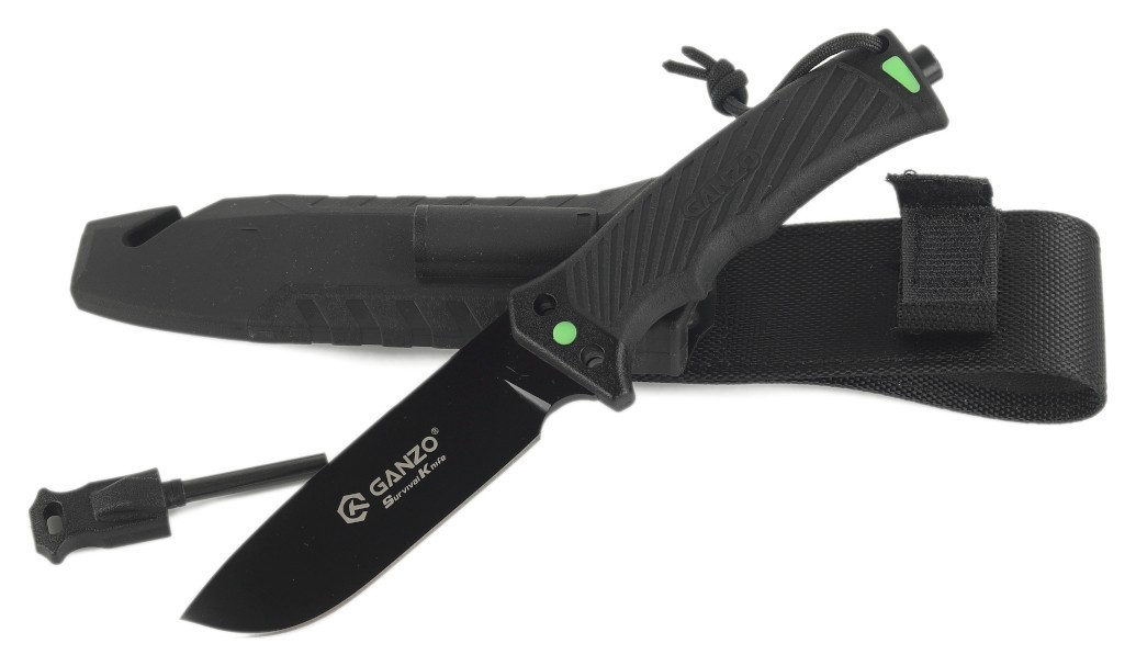 Ніж Ganzo G8012V2-BK чорний (G8012V2-BK) з паракордом, FNR_G8012V2-BK