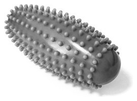 Массажный ролик Almond EasyFit овальный с серым шипами.