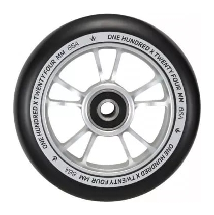 Колесо для трюкового самокату Blunt 10 Spokes Pro 100мм x 24мм - Silver/Black, FRD.047519