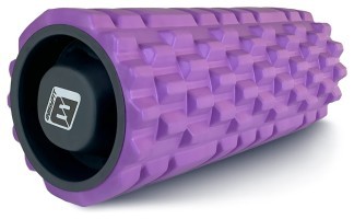 Массажный ролик EasyFit Grid Roller 33 см v.1.1 крепкий массажер (фиолетовый)
