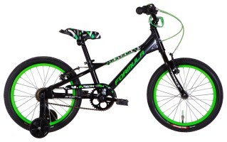 Велосипед AL 18" Formula SLIM Vbr рама-9" чорно-зелений 2024 дзвоник