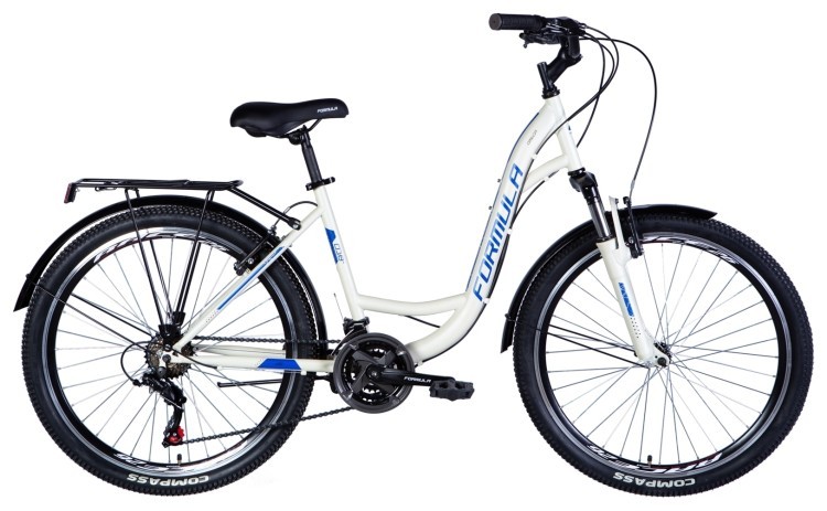 Велосипед ST 26" Formula OMEGA AM Vbr рама- с багажником задн St с крылом St 2024 (белый (м)), OPS-FR-26-727