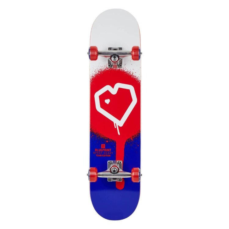 Blueprint Spray Heart V2 Скейтборд Complete 8" - Red/Blue, FRD.036694