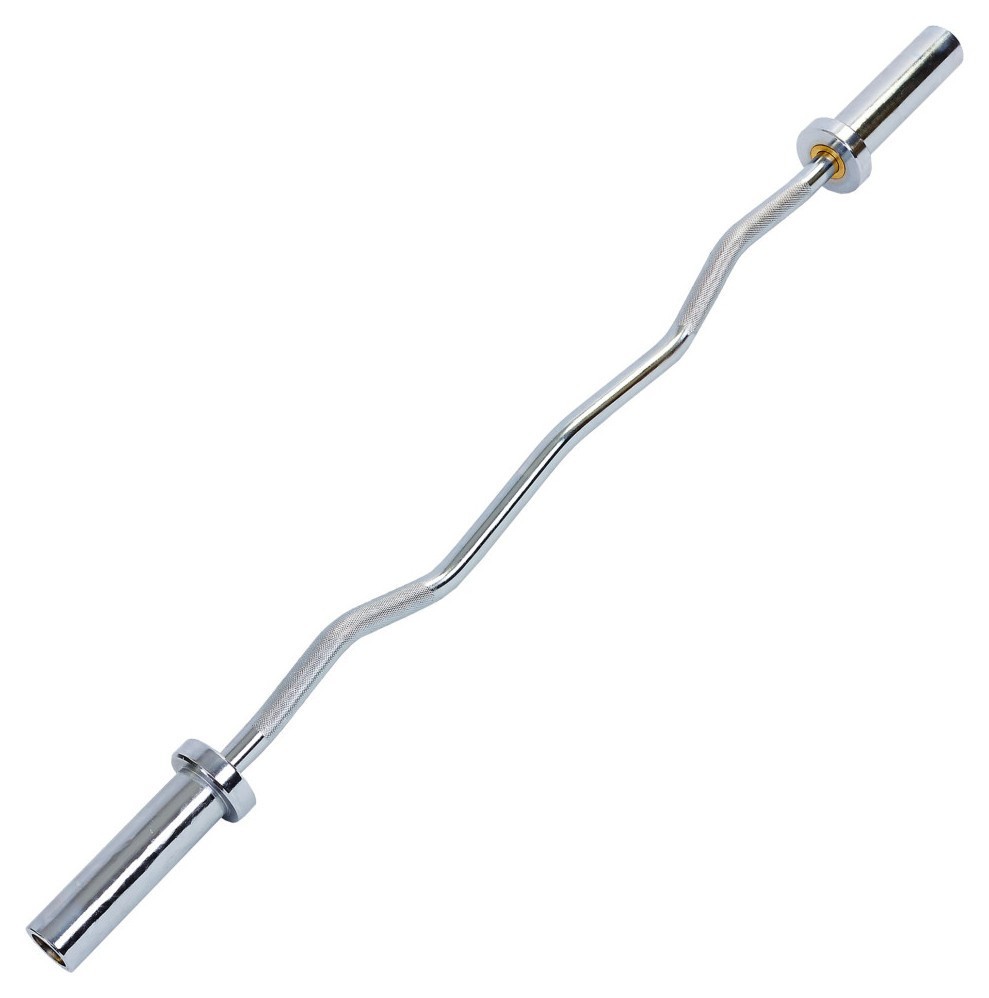 Гриф для штанги сталевий хромований Олімпійський W-подібний з підшипником довжина 1,2м ø50мм Record TA-5721-2 (1,2м, 8кг, без замків, хром), RNS_TA-5721-2