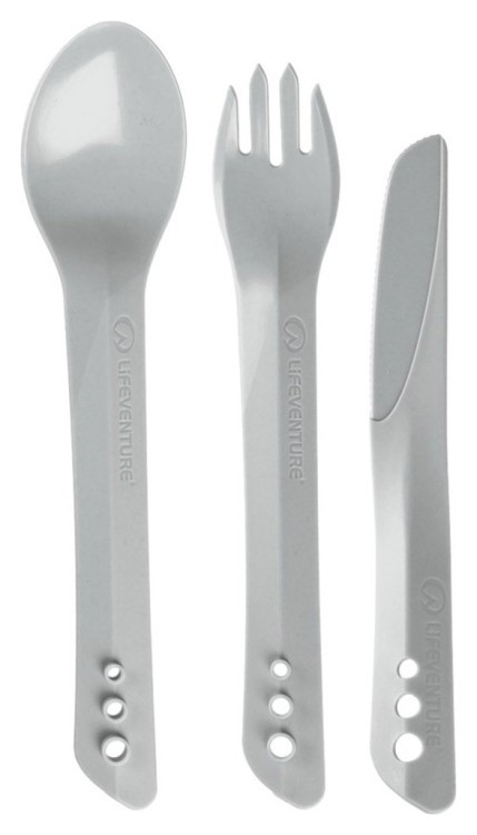 Вилка, ложка, ніж Lifeventure Ellipse Cutlery light grey, 75018