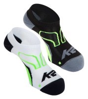 Носки для туризму K2 ACTIVE TECH LOW CUT SOCK 2 PAIRS 39-42 White/n.green+black/n.green (11766)