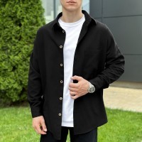 Чоловіча чорна сорочка з довгим рукавом Pobedov Founder